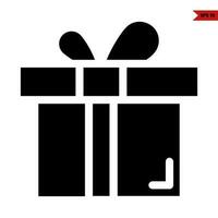 gift box glyph icon vector