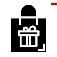 git box  in handbaglyph icon vector