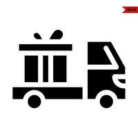 git box  in truck glyph icon vector