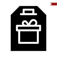 gift box  in label glyph icon vector