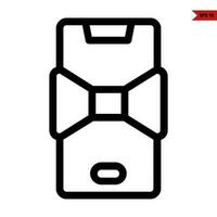 gift mobile phone line icon vector