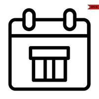 gift box in calendar line icon vector