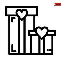 love in gift box line icon vector