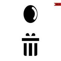 gift box with balloon glyph icon vector