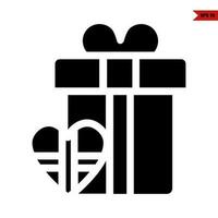 giftbox with love gift box glyph icon vector