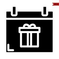 gift box  in calendar glyph icon vector