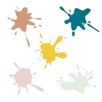 set of color splashes vector