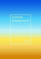 Summer background. Cover, poster or banner template design with gradient in summer colors. Ocean horizon, golden sunny sea beach. vector