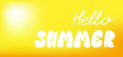 Hello summer heading design for banner or poster. Vector illustration of Summer event concept.