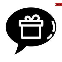 gift box in speech bubble glyph icon vector