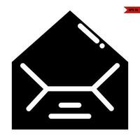 open mail glyph icon vector