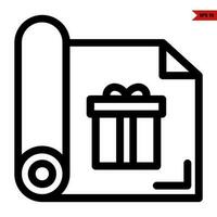 gift box in paper line icon vector