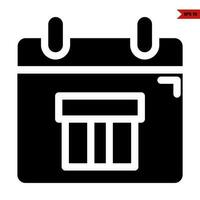 git box in calendar glyph icon vector