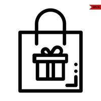 gift box in paperbag line icon vector