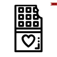 love in package with chocolate bar line icon vector