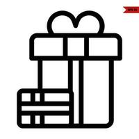 gift box line icon vector