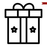 star in gift box line icon vector