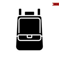 icono de glifo de mochila vector