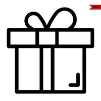 gift box line icon vector