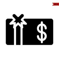 gift money glyph icon vector