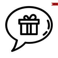 gift box in speech bubble line icon vector