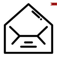 mail line icon vector