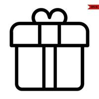 icono de línea de caja de regalo vector