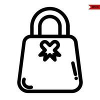 handbag gift  line icon vector