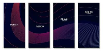 abstract dark colorful gradient background with lines vector illustration