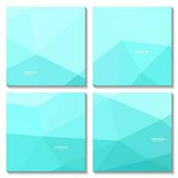 abstract squares geometric aqua green gradient with triangles pattern modern background for business vector