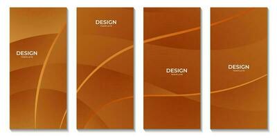 abstract brochures orange wave modern background for business vector