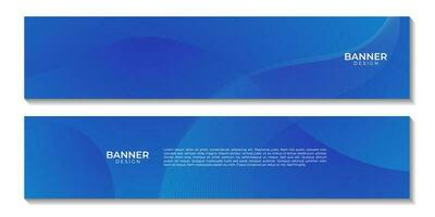 abstract banners set blue wave gradient background for business vector