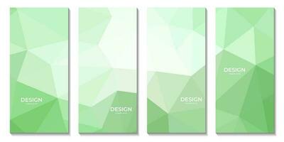 abstract brochures geometric green gradient with triangles pattern modern background for business vector