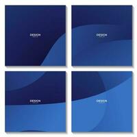 set of squares template with abstract blue wave background. vector illustration.