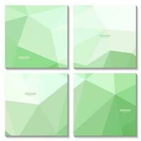 abstract squares geometric green gradient with triangles pattern modern background for business vector