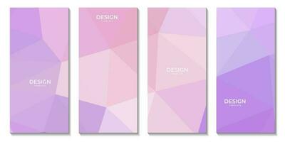 abstract geometric pink and purple background with triangles shape vector