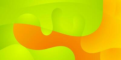 abstract green and orange colorful gradient fluid wave modern background for business vector