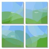abstract nature green and blue geometric background template vector