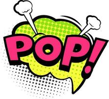 Pop sound in bubble for comic book, pop art dotted vector