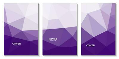 abstract flyers geometric purple gradient with triangles pattern modern background for business vector