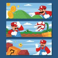 Adventure of Plumber Man Banner Design vector