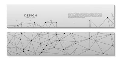 set of social media banner with abstract background with connected dots vector