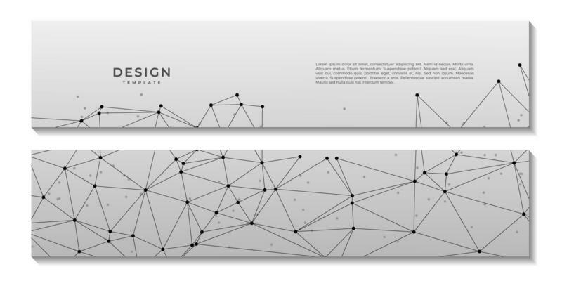 set of social media banner with abstract background with connected dots