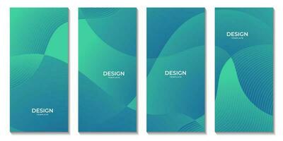 abstract brochures set colorful gradient wave background for business vector