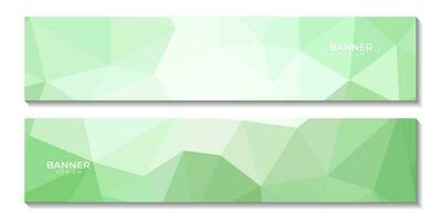 abstract banners geometric green gradient with triangles pattern modern background for business vector