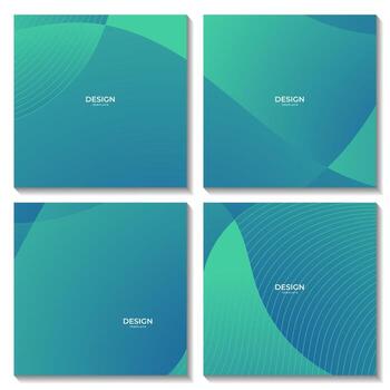 abstract squares set colorful gradient wave background for business vector