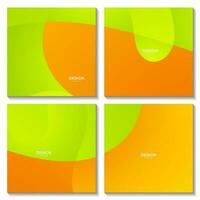 abstract squares green and orange colorful gradient fluid wave modern background for business vector