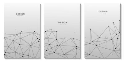 set of flyers with abstract background with connected dots vector