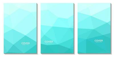 abstract flyers geometric aqua green gradient with triangles pattern modern background for business vector