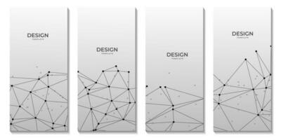 set of brochures with abstract background with connected dots vector